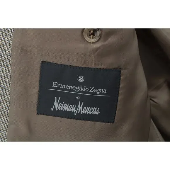 VTG Ermenegildo Zegna Blazer Men's 44R Multicolor Wool Silk Weave Sport Jacket